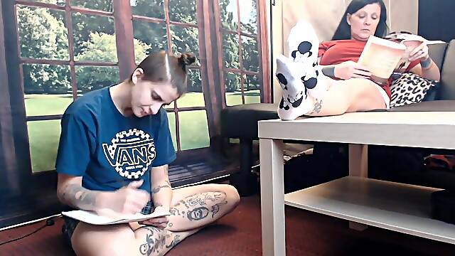 This babe Doesn't Know Can't Resist Her Barefeet Masturbating Lesbian babes