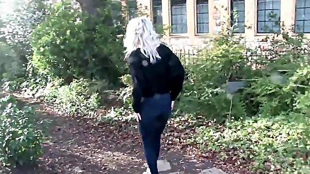 Ulrika disrobes to show off soaked hirsute muff