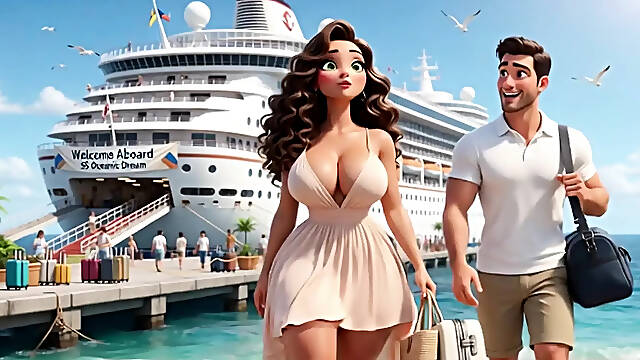 Woman And Youthful Dude Ignite Excitement After Being Shipwrecked On Tropical Island Paradise (AI generated)
