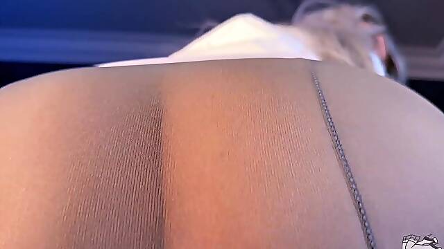 I Sit My Large Butt in Nylon Hose Directly on Your Face - POV Facesitting