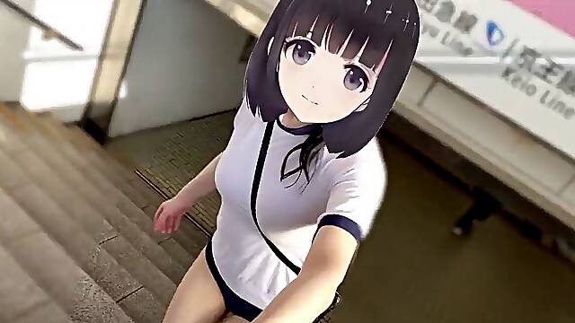 【Ｉカップ変態巨乳女子大生とうふ】ノーブラランニング・新宿歌舞伎町を体操着ブルマでセンター街を疾走したら最後はセキュリティーが現れて・・・��