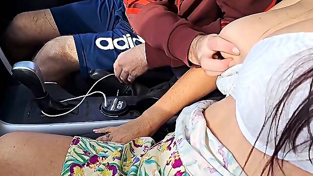 Hotwife husband observes his wife give a stranger suck off in public!