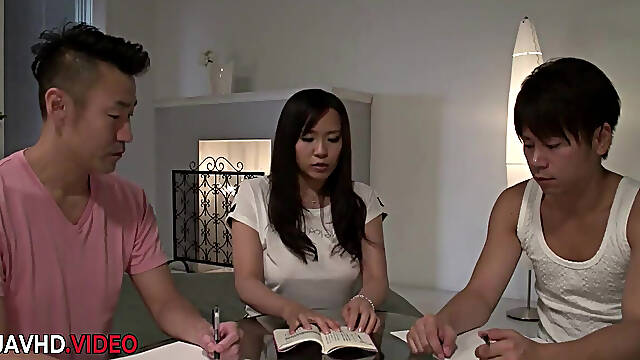 Exciting Japanese Creampie Threesome Featuring Seductive Saki Sudou