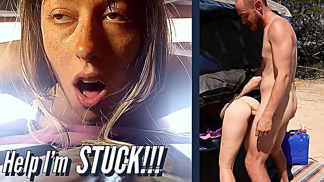 Im stuck in the truck! Fuck me to help me out!
