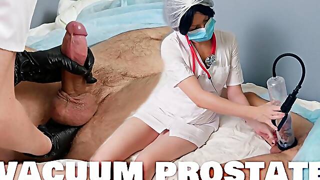 Horny Nurse Turns Patient On: Pumped Cock, Gloved Prostate Play & Milky Finish