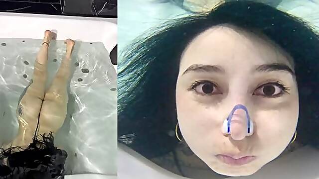 Dual camera: underwater breathing game