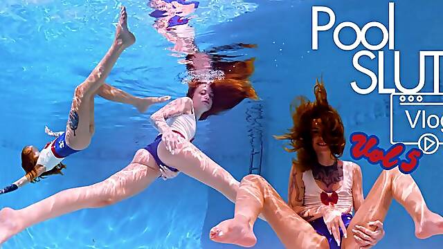Swimming & Cumming in Latex - Pool Slut Vlog Vol 5 - Jasper Reed