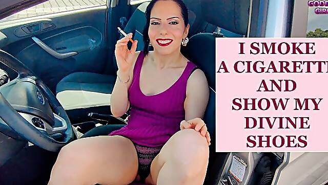 I SMOKE A CIGARETTE AND SHOW MY DIVINE SHOES