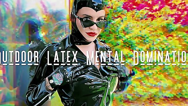 Outdoor Mental Domination: Latex Gooning Jerk Off Instruction Femdom POV Ft Miss Roper - 4K