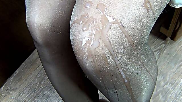 Thick cum on pantyhose