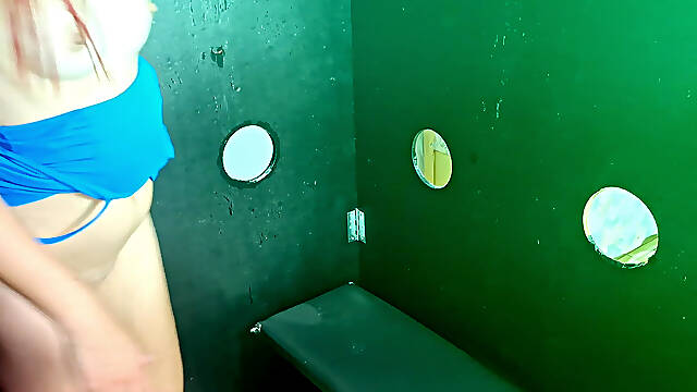 Wife Slut Sucks and Fucks Well-endowed Strangers in a Gloryhole.