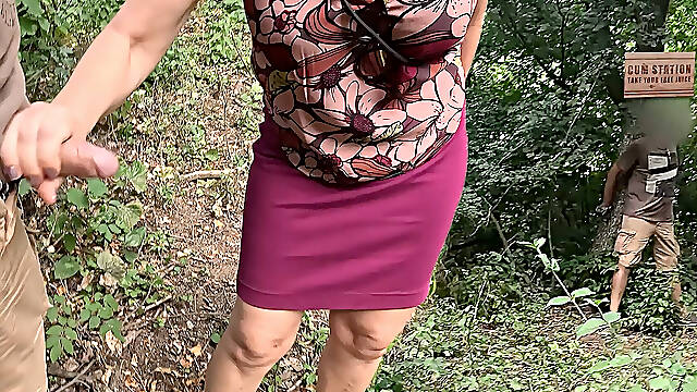 While Hiking I Saw a Stranger Tied up at a Cum Station, I Gave Him a Handjob