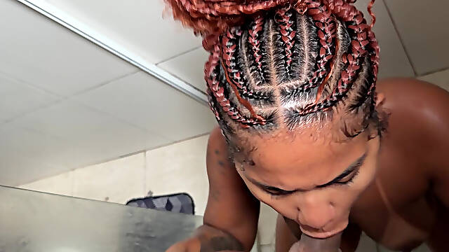 Taboo Sex Stepsister-in-law Sucks Stepbrother-in-law's Dick in the Bathroom