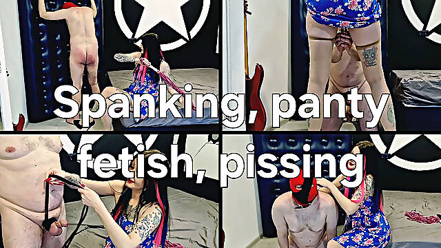The Holidays Continue! Spanking, Ball Tying, Panty Fetish, Golden Juice