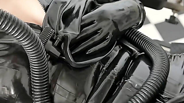 Solo Gasmask Games in the Rubber Clinic Part Two - the Fucking-machine