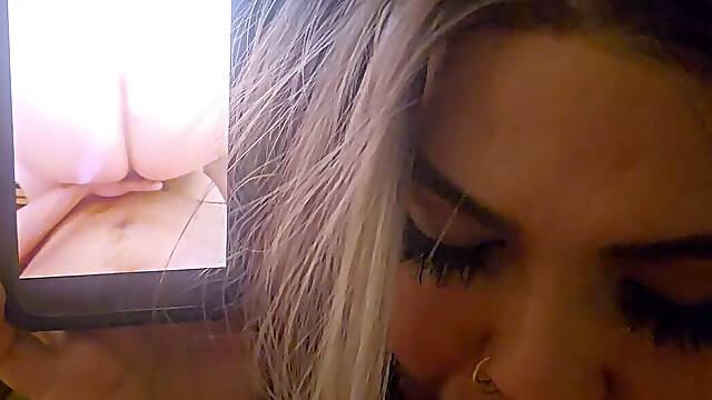 Watching Me Cuck Him During Sph & Light CBT! Flat Pink Pussy Chastity for Cuckie Lol