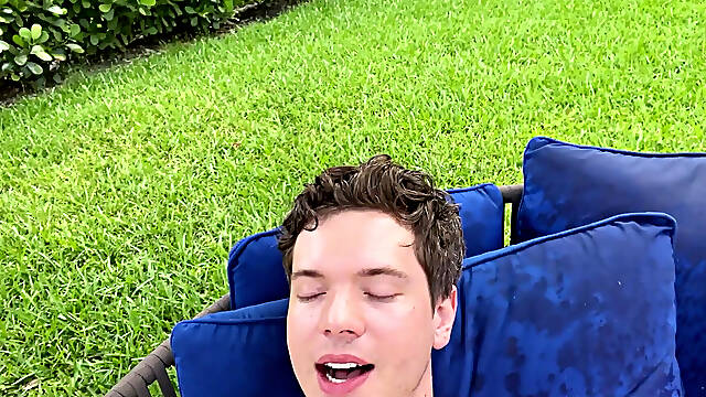 Hard Outdoor Fuck by the Pool with Stepsis Bailey Base