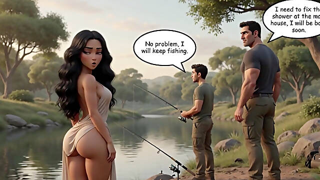 The Husband Secretly Watches His Wife Sharing Intense Encounter with Tall Protector at the Family Farm