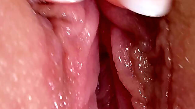 Super Close-up Wet Pink Pussy and Clit Orgasm
