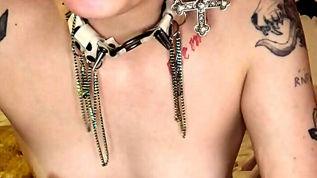 Anal Fucking and Cumming Gothic Tattoos Piercings